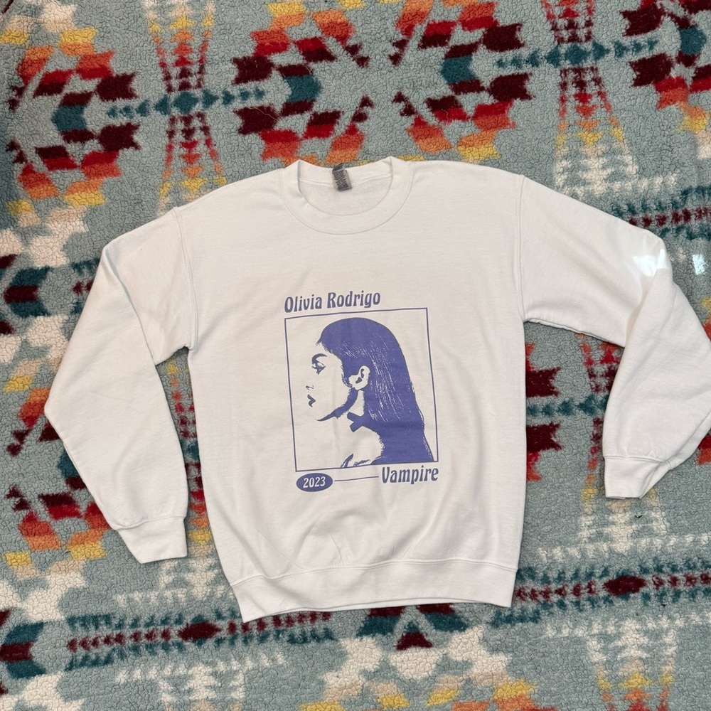 Rare 2023 Olivia Rodrigo Vampire Sweatshirt Size Small Purple And White